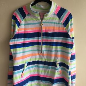 Lilly Pulitzer Zip-Up Shirt Multi/Neon Large